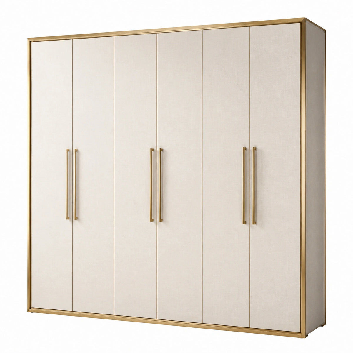 Armoire 5 portes en métal et MDF beige