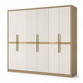 Armoire en bois et métal beige et doré 200x60x240 cm