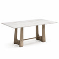 Table à manger rectangulaire en céramique et pieds métalliques 180x90 cm