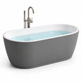 Baignoire îlot ovale en acrylique gris 170x80x58 cm