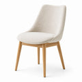 Chaise en bois de chêne avec tissu en polyester beige