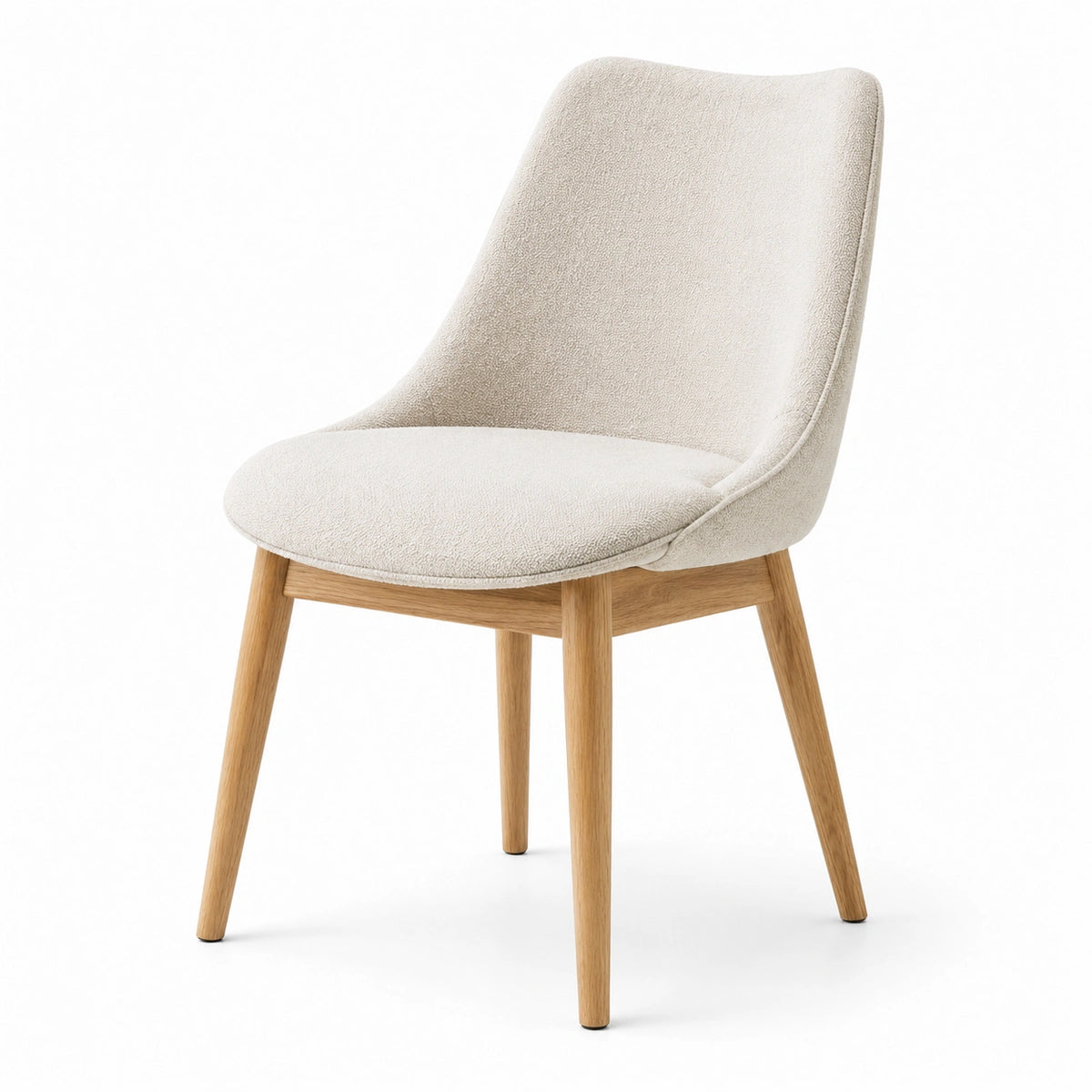 Chaise en bois de chêne avec tissu en polyester beige